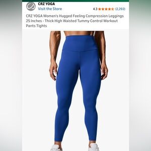 CRZ YOGA Women's Vibrant Blue Leggings